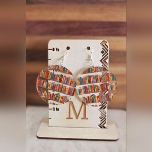 Acrylic Book Dangle Earrings